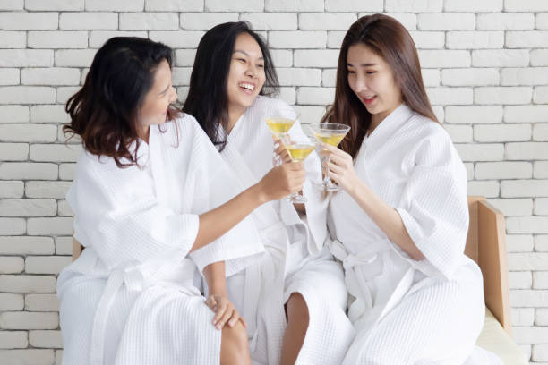 istock Asian Women  Enjoy drinking After a Spa Treatment 1431988090