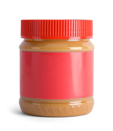 Peanut Butter Jar Cut Out on White.