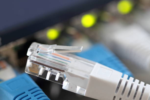 rj45 podłącza router - router wireless technology computer part node zdjęcia i obrazy z banku zdjęć