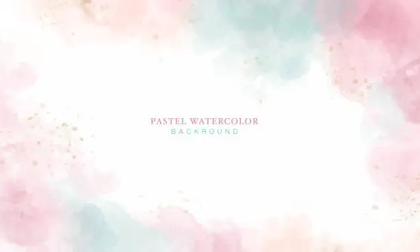 Vector illustration of Abstract pastel unicorn of stain splash watercolor background