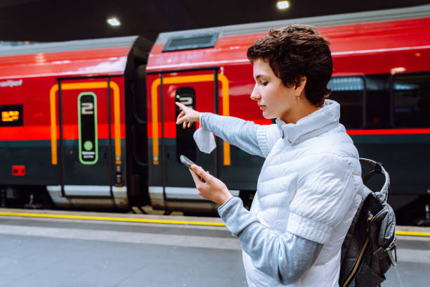 istock Online ticket booking, solo train travel 1431997849