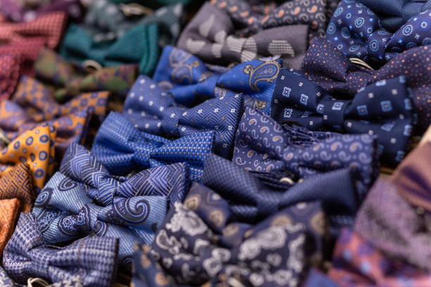 istock Showcase in a store with beautiful multi-colored bow ties. 1431997856