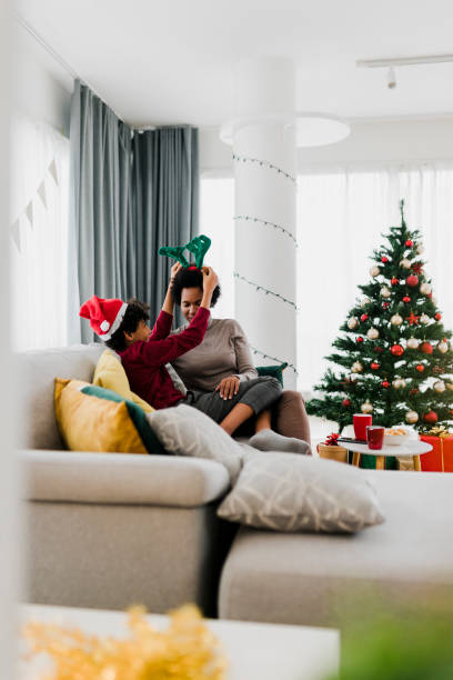 istock Mom and son spend New Year's holidays together 1432002219