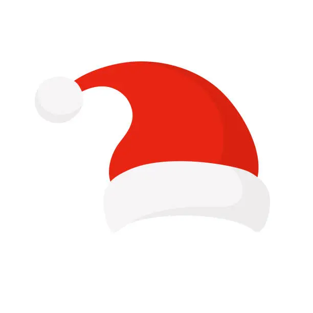 Vector illustration of Santa Claus Red Hat - Vector Isolated Stock Illustration
