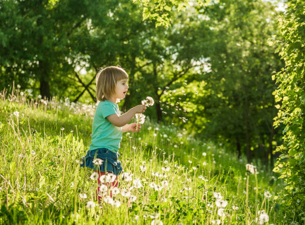 istock Happy little girl on the field 1432009942