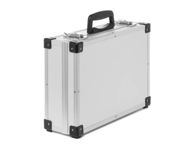 istock Metal suitcase isolated on white background. 1432010701