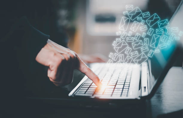 istock The email with the laptop, Businessman hand pressing the keyboard for sending the e-mail from the laptop computer, Concept of sending emails from your computer, 1432011449