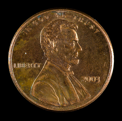 2003 plain US Lincoln cent minted in Philadelphia.