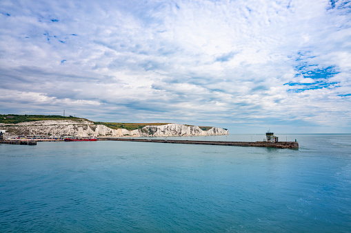 Yport, Falaise d'Aval with entrance to the cave, Seine-Maritime, Côte d' Albatre, Normandie