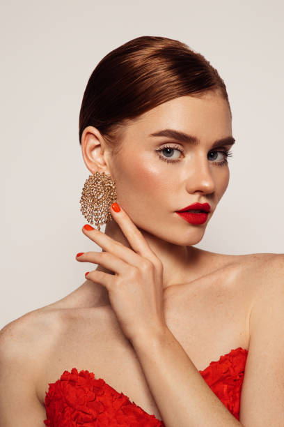istock Beautiful emotional woman with bright make-up 1432017838