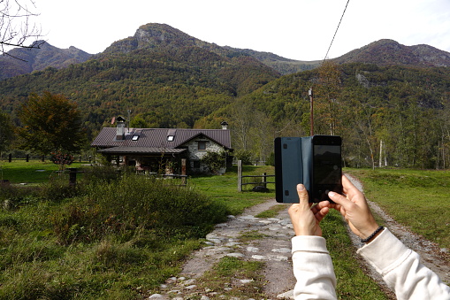 woods of Valsesia. Path between Scopa and Scopello. Piedmont