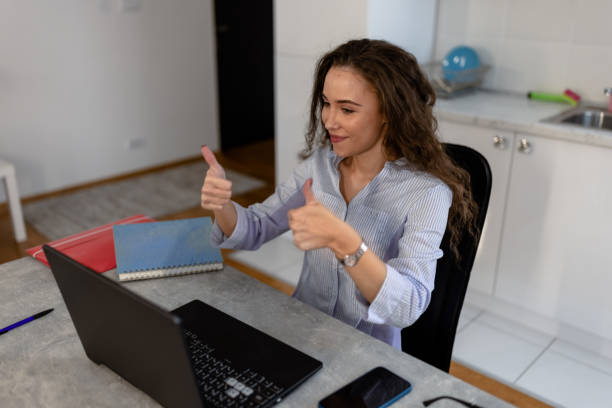 istock Online teacher thumbs up 1432020292