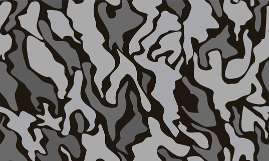 Grey Army Pattern Seamless Gray Military Camouflage Texture Pattern Vector Stock ...