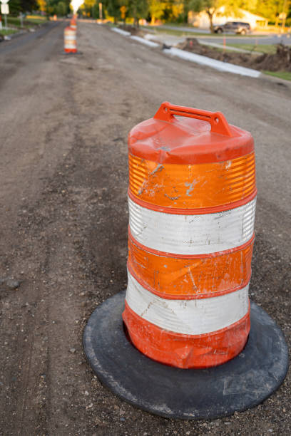 istock White and Orange Construction Safety Barrel 1432026856