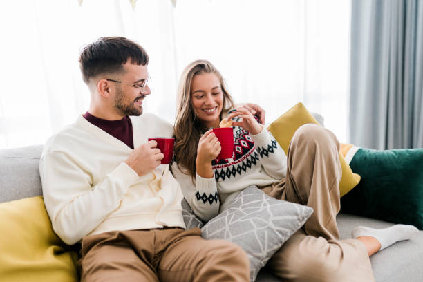 istock Young Couple Celebrating New Year At Home 1432026858