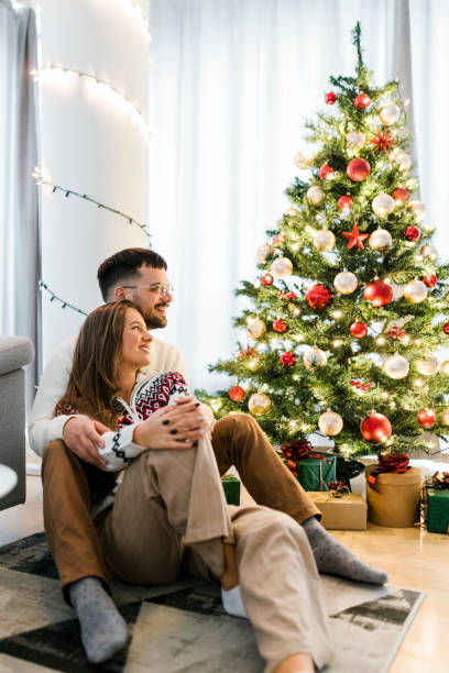 istock Young couple spending New Year's holidays at home 1432029371
