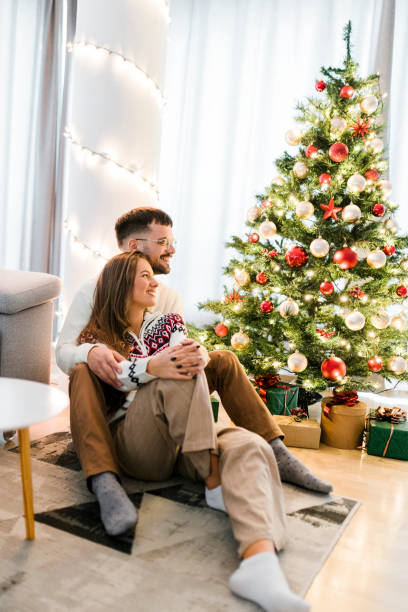 istock Young couple spending New Year's holidays at home 1432029597