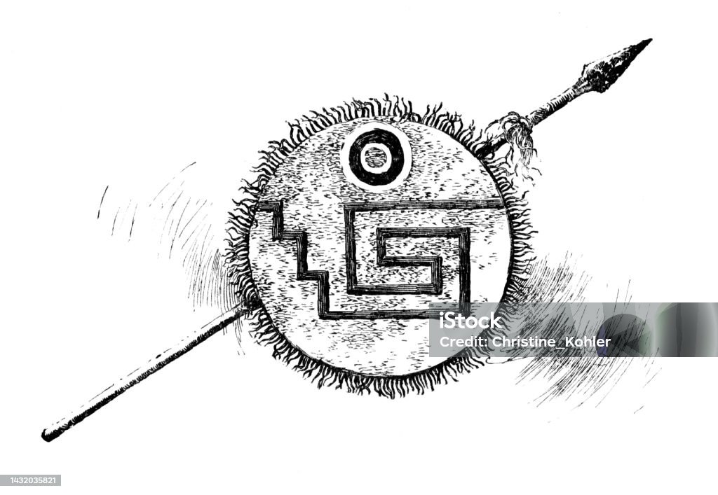 Aztecs Weapons Examples Aztec Weapons Spear And Shield In Ancient Mexico Stock Illustration ...