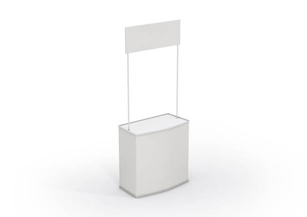 istock 3D illustration of an exhibitor stand on white 1432037759