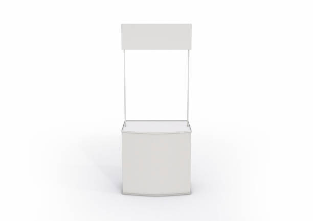 istock 3D illustration of an exhibitor stand on white 1432037809