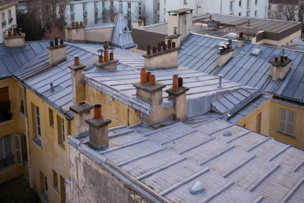 istock Typical parisian Zinc roofs 1432042288