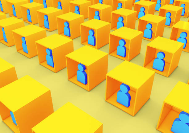 istock 3D illustration of various collaborators or students teaming inside boxes as people icons 1432042638