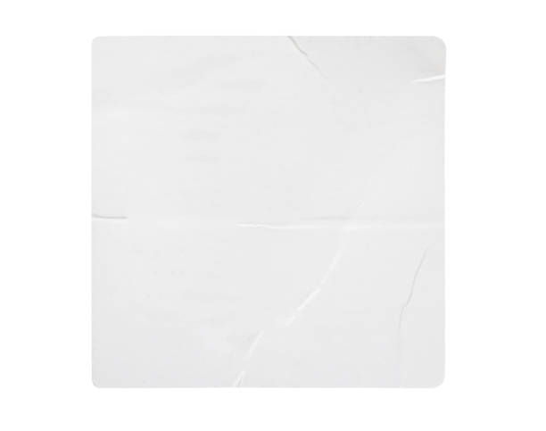 istock Blank white square paper sticker label isolated on white background 1432058012