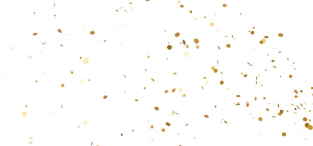 istock goldden confetti floating on white background,with clipping path. 1432058097