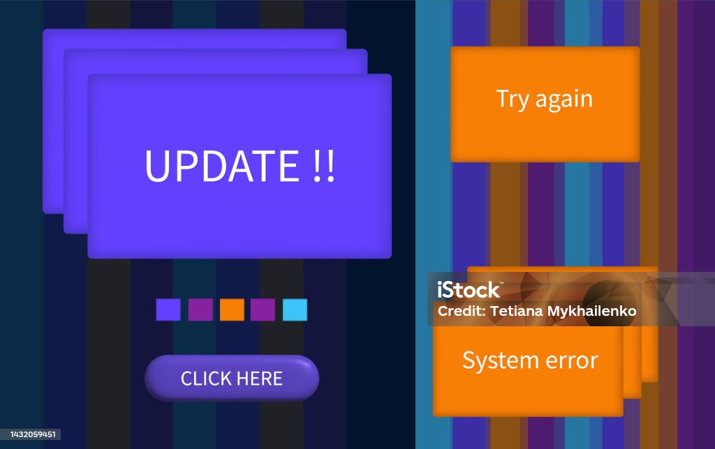 Error Message Loop Popup User Interface 3d Error Notification In A Browser Dialog ...