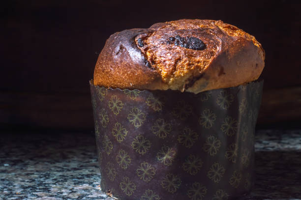 istock Panettone with chocolate on a table christmas concept with copy space Chocottone christmas 1432062203