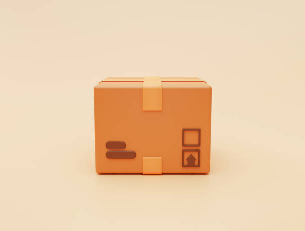 istock Cardboard box parcel package icon deliver express delivery transportation logistics concept background 3d rendering illustration 1432065945