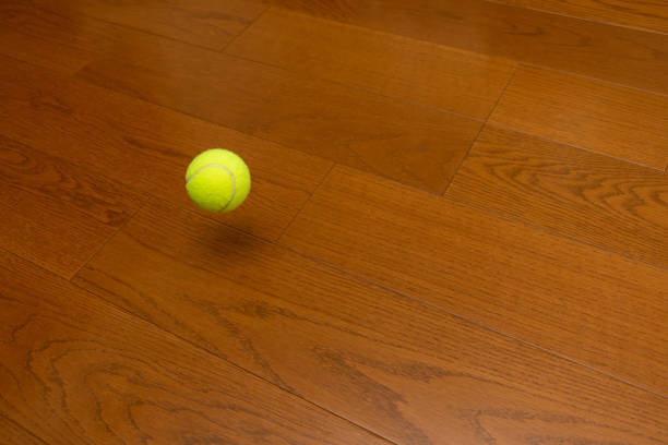 3d rendering of low key tennis ball isolated in front of black background