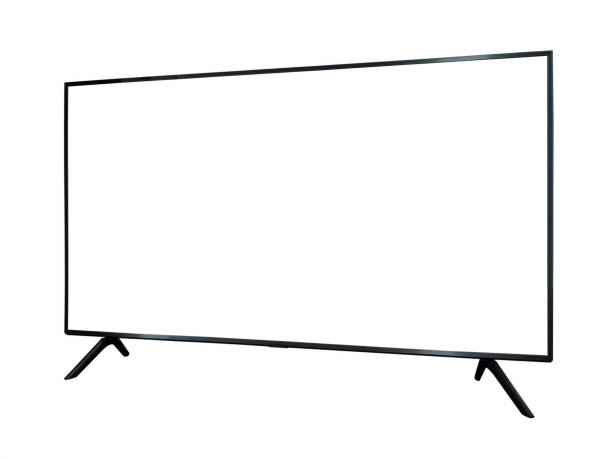 istock Smart tv or television with blank screen isolated on white background 1432101650