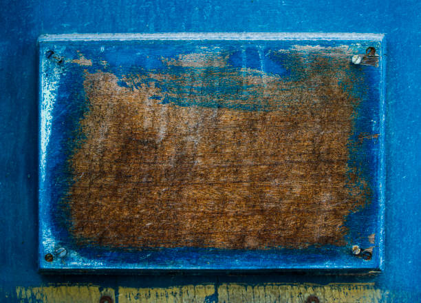 Blue wooden Old Door detail