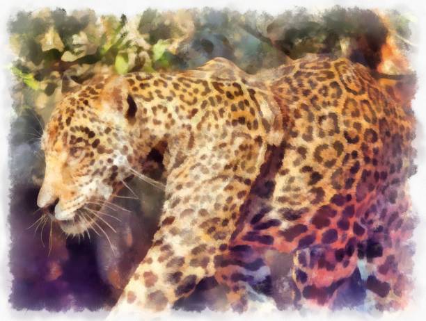 istock The leopard watercolor style illustration impressionist painting. 1432104504