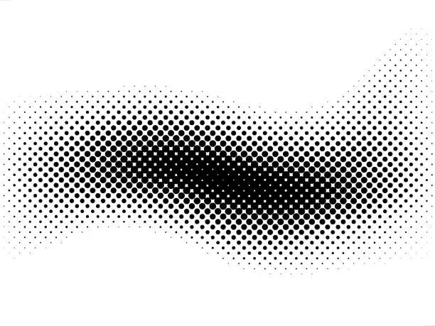 Vector illustration of halftone wave