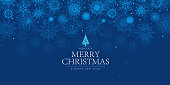 istock Christmas blue background design of falling snowflake 1432110583