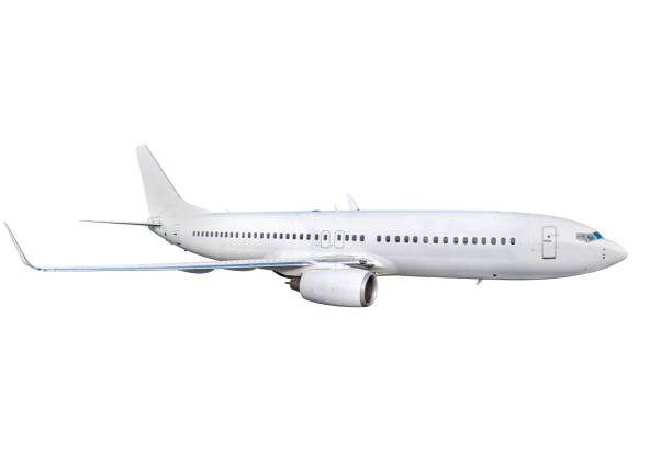 istock Passenger aircraft flying isolated on white background 1432110633
