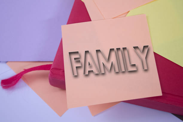 istock Family. Text on adhesive note paper. Event, celebration reminder message. 1432110688