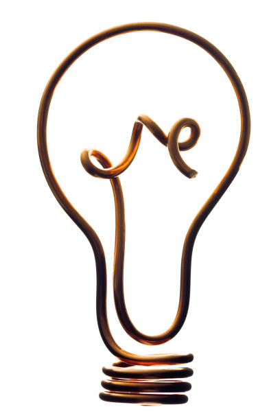 istock Copper Wire In Shape Of Light Bulb On White 1432114252