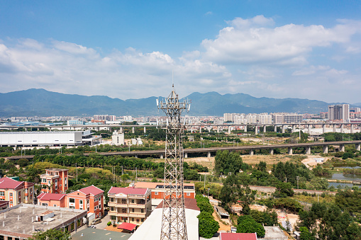 5g signal tower under the sky