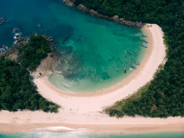 Aerial view of Koh Kam Tok - Ranong Province, Thailand