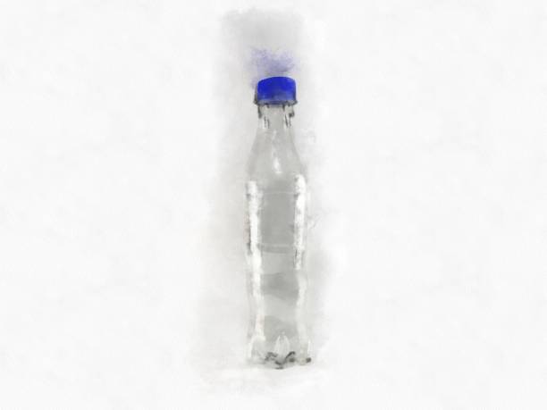 istock transparent plastic bottle on white background watercolor style illustration impressionist painting. 1432120946