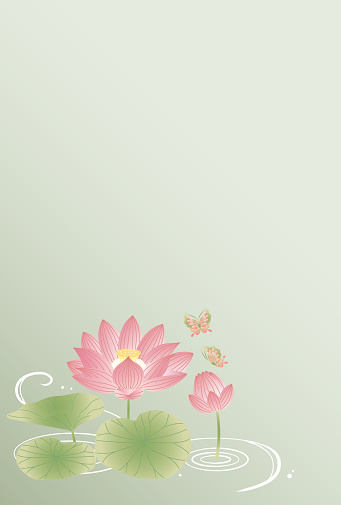 Mourning Postcard Template Background Lotus Flower