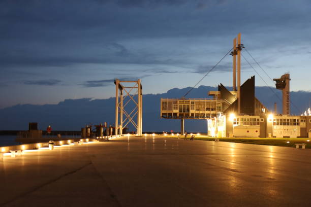Docks and port facilities along the Channel basin, city of Le Havre, Seine Maritime department, France