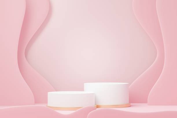 istock 3d render abstract display podium platform for  product presentation and advertising. Minimal scene backdrop with clean design. Vacant pedestal for mock up. Empty stage with pastel color for cosmetic. 1432126041