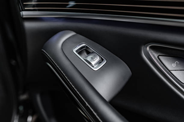 istock Car door inside the luxury modern car close up 1432128154