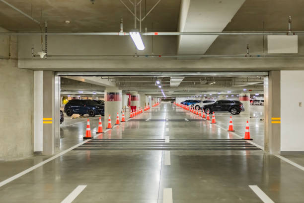 istock Interior of parking lot at night 1432132366