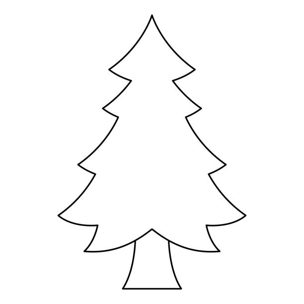 Coloring page with Christmas Tree for kids Coloring page with Christmas Tree for kids december clipart pictures stock illustrations