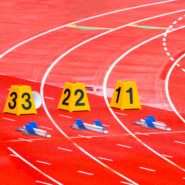 istock tartan track for running competition 1432135216